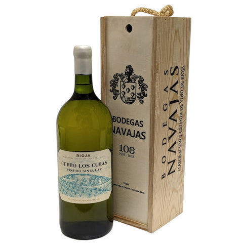 Bodegas Navajas Cerro los Curas Vinedo Singular White Magnum in branded wood