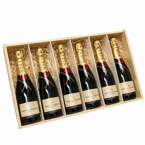 Moet & Chandon Brut 6 Btl Wooden Gift Case  Premium Wine gifts and wine  cases from