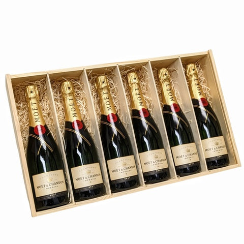 Moet & Chandon Brut 6 Btl Wooden Gift Case