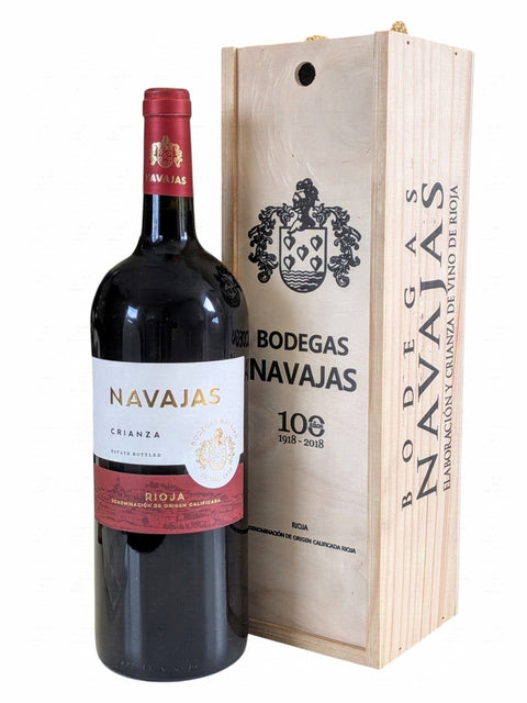 Bodegas Navajas Rioja Crianza Magnum In Wood Gift Box
