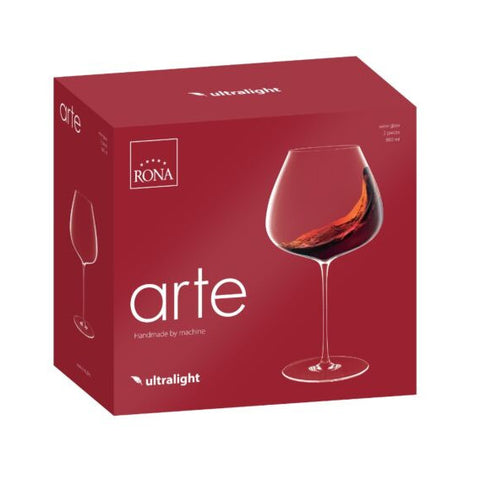 Rona Arte Burgundy Glasses 880ml | Set of 2