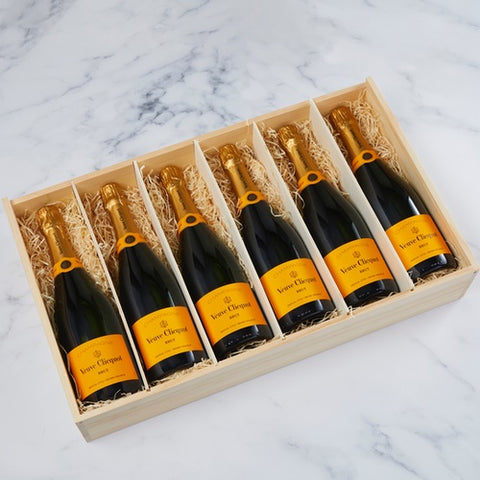 Veuve Clicquot Brut 6 Btl Wooden Gift Case