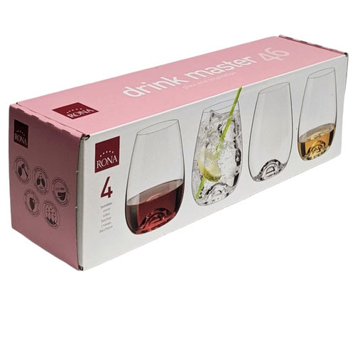 Rona Drinkmaster 46 Stemless Wine Glasses - Set of 4