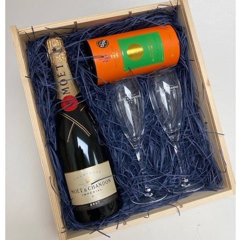 The Moet & Chandon Harvest Wood Gift Box