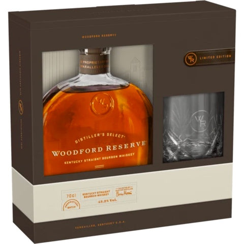 Woodford Reserve 70cl Bourbon Glass Gift Pack